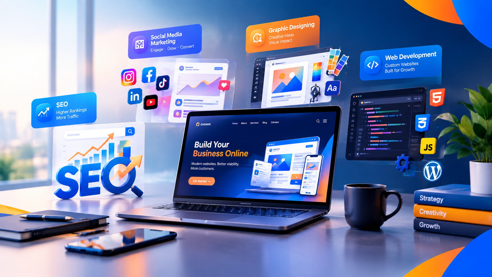 Digital marketing and web development services for business growth